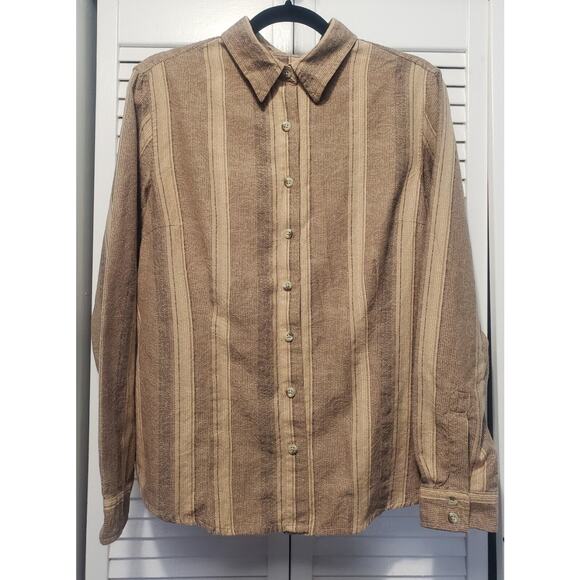 Columbia Casual Button-up Shirt Women's Size Large Striped Floral Long Sleeve - Picture 2 of 11